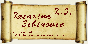 Katarina Sibinović vizit kartica